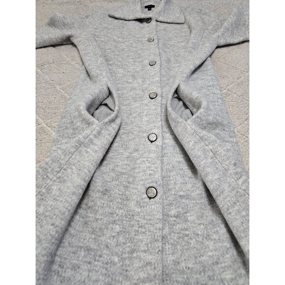 Talbots Women's Gray Button-Up Long Knit Cardigan Coat S Acrylic Blend Size S - Picture 4 of 10